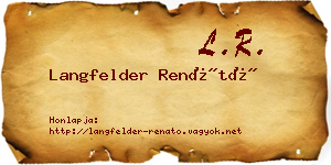 Langfelder Renátó névjegykártya